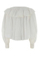 Белая хлопковая блузка бежевого цвета CHLOE (CH26SHT84040) CHLOÉ