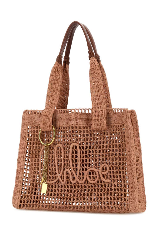 Antiqued pink raffia East-West Summer Banana shopping bag CHLOE (CH26US904P08)