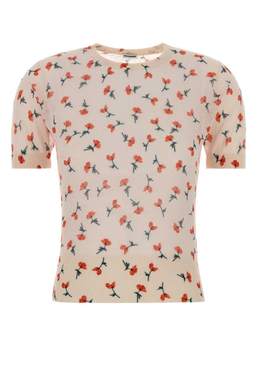 Футболка из смесовой ткани с принтом JIL SANDER (J03GC0152J15480)