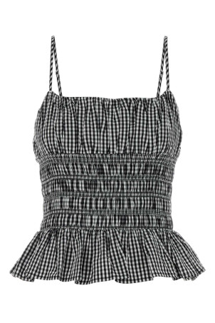 Embroidered poplin top White/Black MICHAEL BY MICHAEL KORS (MS640ZXKQP)