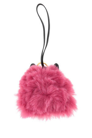 Pink leather and fur key ring MCM (MXZGSTA15)
