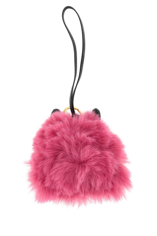 Pink leather and fur key ring MCM (MXZGSTA15)