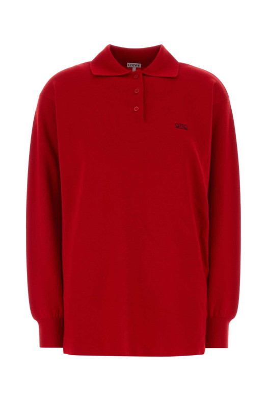 Red stretch cashmere blend polo shirt Red LOEWE (S540Y14KHJ)