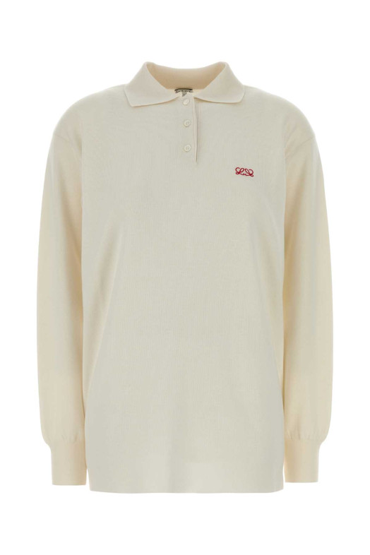 Ivory stretch cashmere blend polo shirt White LOEWE (S540Y14KHJ)