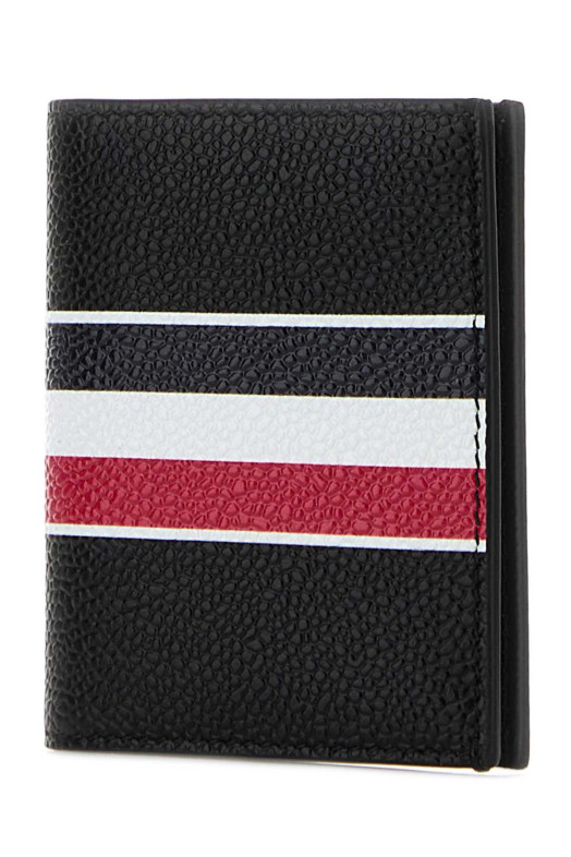 Black leather card holder THOM BROWNE (UAW089A00198)