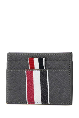 Grey leather card holder Black THOM BROWNE (UAW090A00198)