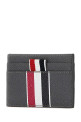 Grey leather card holder Black THOM BROWNE (UAW090A00198)