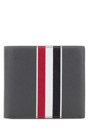 Grey leather wallet Black THOM BROWNE (UAW092A00198)