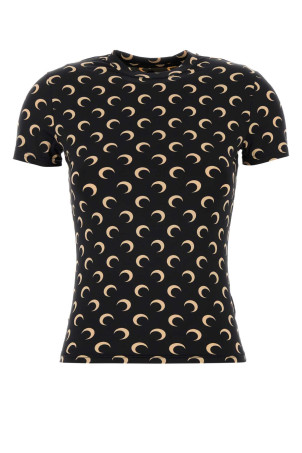 Printed stretch nylon t-shirt MARINE SERRE (UTS001ACJER0001)