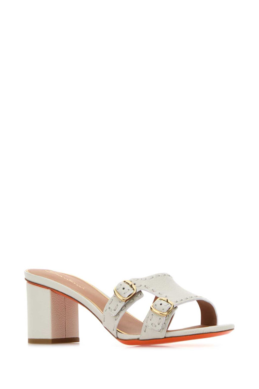 Chalk leather Didi mules SANTONI (WHYU72115HA2TWKA)