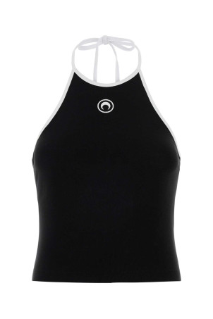 Black cotton tank top MARINE SERRE (WTO504ACJER0008)