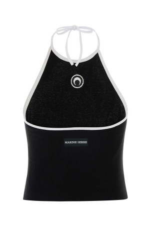 Black cotton tank top MARINE SERRE (WTO504ACJER0008)