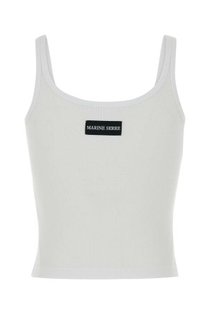 White stretch cotton tank top MARINE SERRE (WTO507ACJER0011)