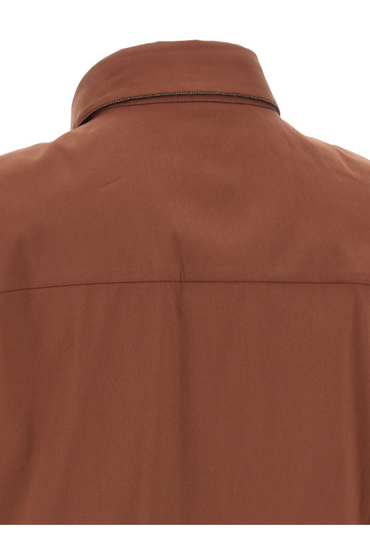 'Shiny Trim' shirt Brown