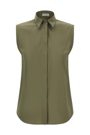 'Shiny Trim' shirt Green