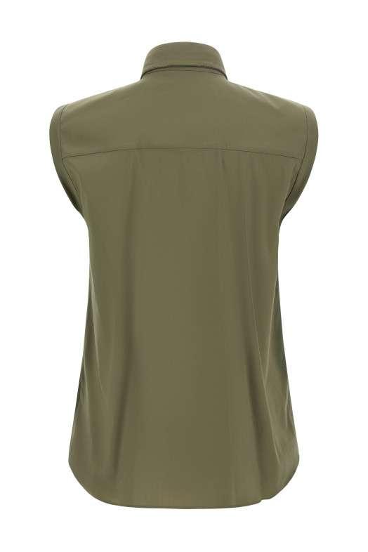 'Shiny Trim' shirt Green