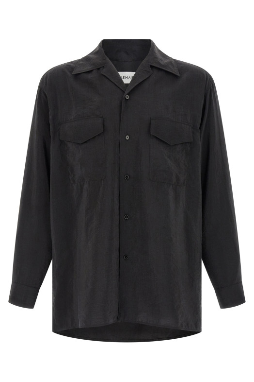 Convertible collar shirt Black