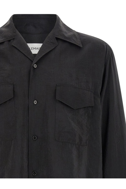 Convertible collar shirt Black