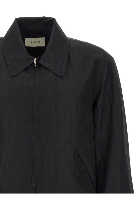 Linen canvas jacket Black