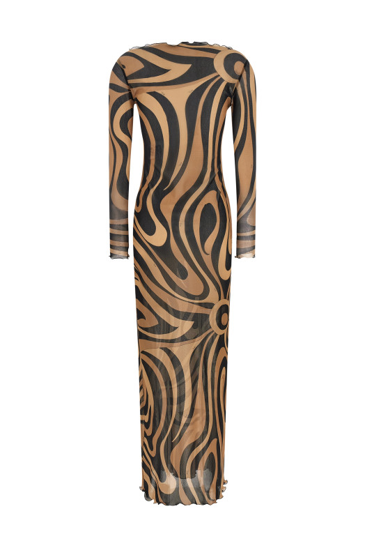 'Marmo' print tulle dress Multicolor