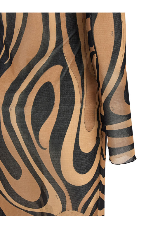 'Marmo' print tulle dress Multicolor