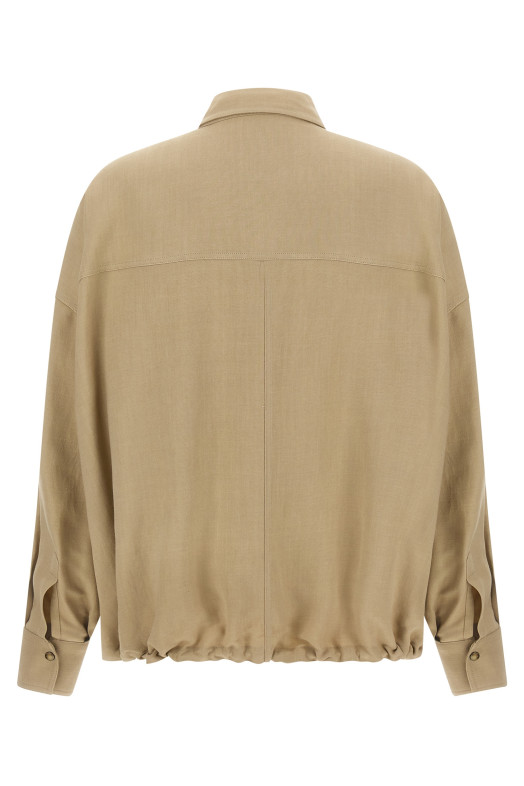 Fluid twill shirt Beige