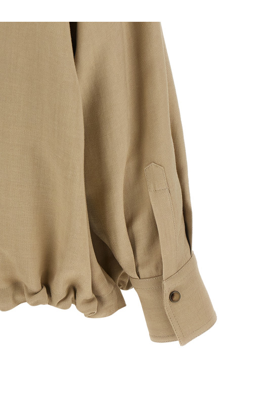 Fluid twill shirt Beige