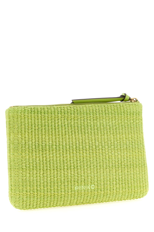 Raffia clutch Green