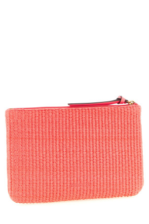 Raffia clutch Fuchsia