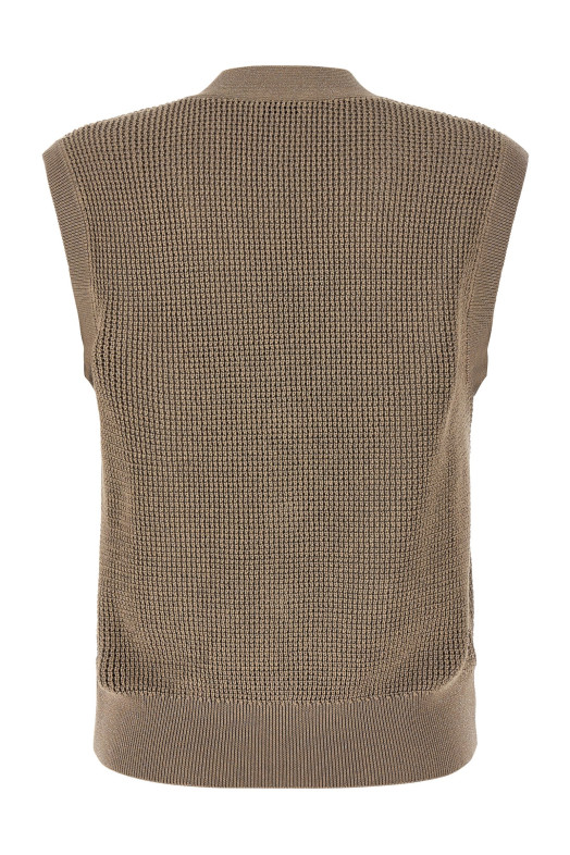 'Sparkling' cotton vest Brown
