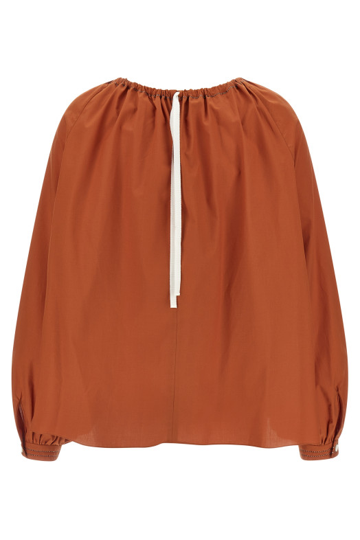 Блузка с лодочным вырезом оранжевого цвета MARNI TTMA0449S1UTC19300M07