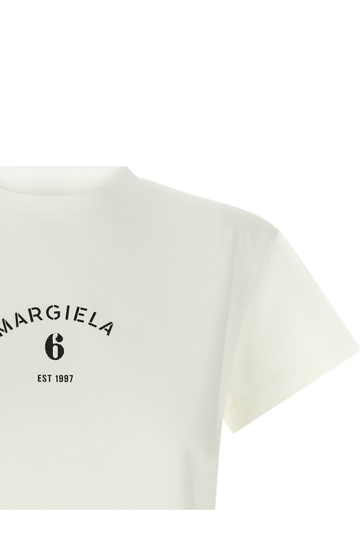 Футболка с логотипом, белая MM6 MAISON MARGIELA S62GD0216M20048101