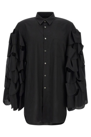 Draped sleeve shirt Black