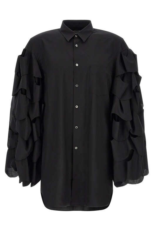 Draped sleeve shirt Black