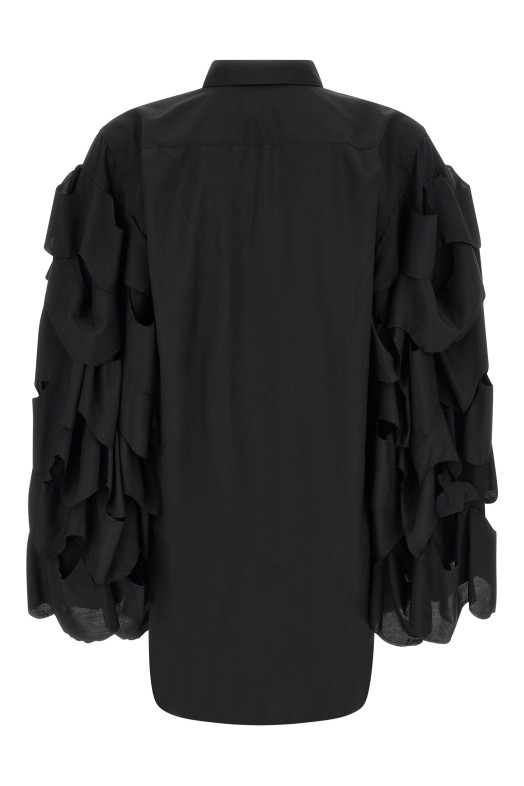Draped sleeve shirt Black