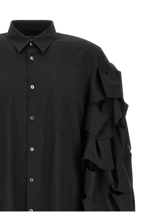 Draped sleeve shirt Black