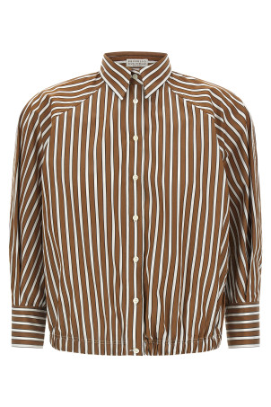 'Shadow' striped shirt Brown