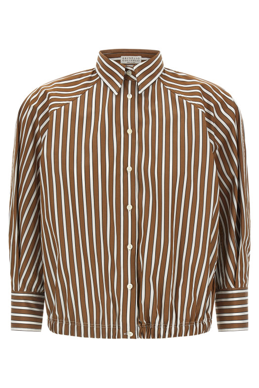 'Shadow' striped shirt Brown