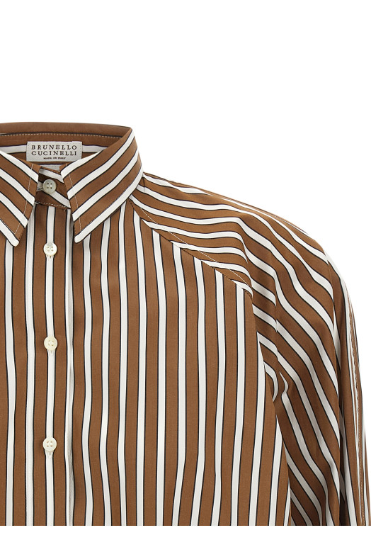 'Shadow' striped shirt Brown