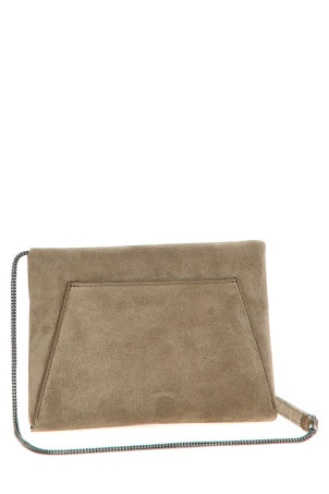 Monile suede clutch bag Gray