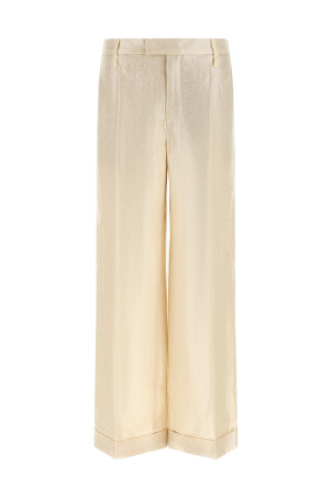 Lamé linen pants Gold
