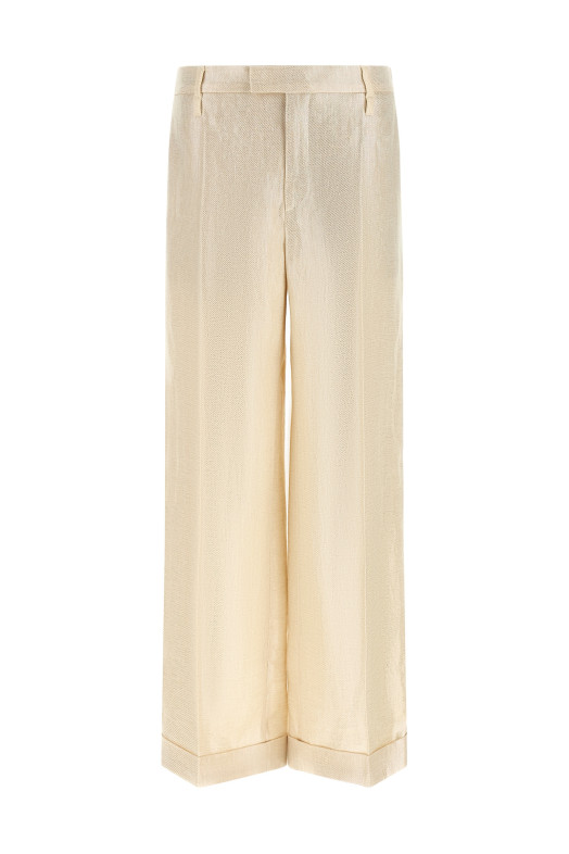 Lamé linen pants Gold