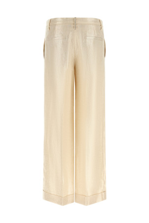 Lamé linen pants Gold