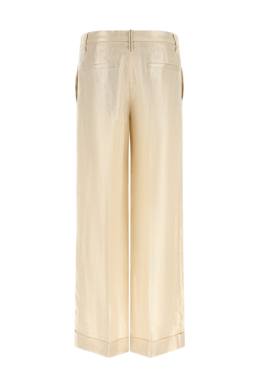 Lamé linen pants Gold
