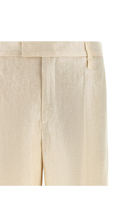 Lamé linen pants Gold
