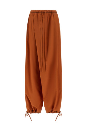 Брюки с диагональной драпировкой, оранжевые MARNI PAMA0634S0UTC19300M07