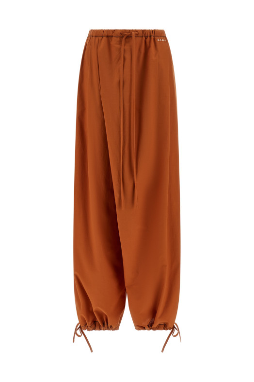 Брюки с диагональной драпировкой, оранжевые MARNI PAMA0634S0UTC19300M07