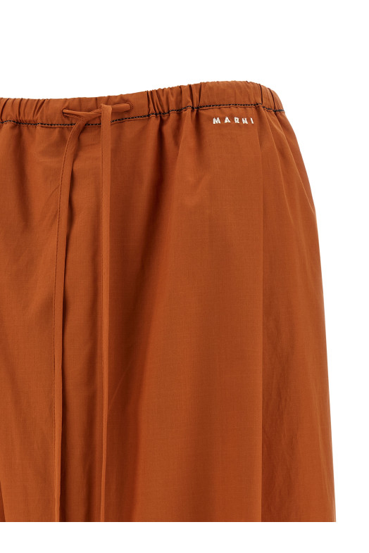 Брюки с диагональной драпировкой, оранжевые MARNI PAMA0634S0UTC19300M07