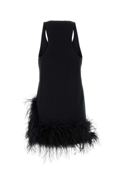 Black cotton mini dress White THE ATTICO (260WCA00487JJJ073MU)