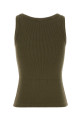 Army green stretch cotton tank top MIU MIU (MJT694SOOO1464)
